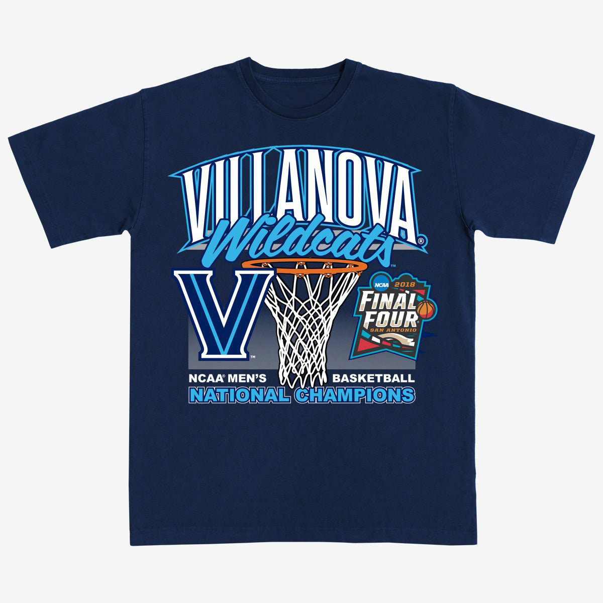 Villanova '18 National Champions Basketball T-Shirt NCAA Men_' Basketball Champions Clothes Fan Gear