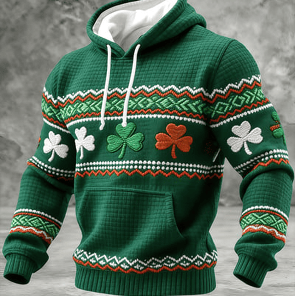 Vinatge Shamrock Design Hoodie St Patrick's Day Apparel Cool Gift For Husband