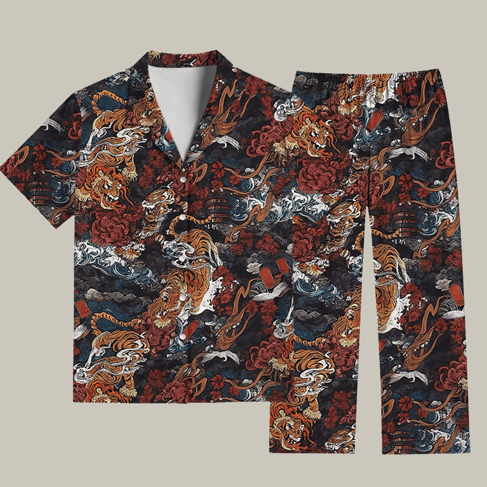 Vintage 1950s Tiger Pajama Set Funny Christmas Clothes Teacher Christmas Gifts