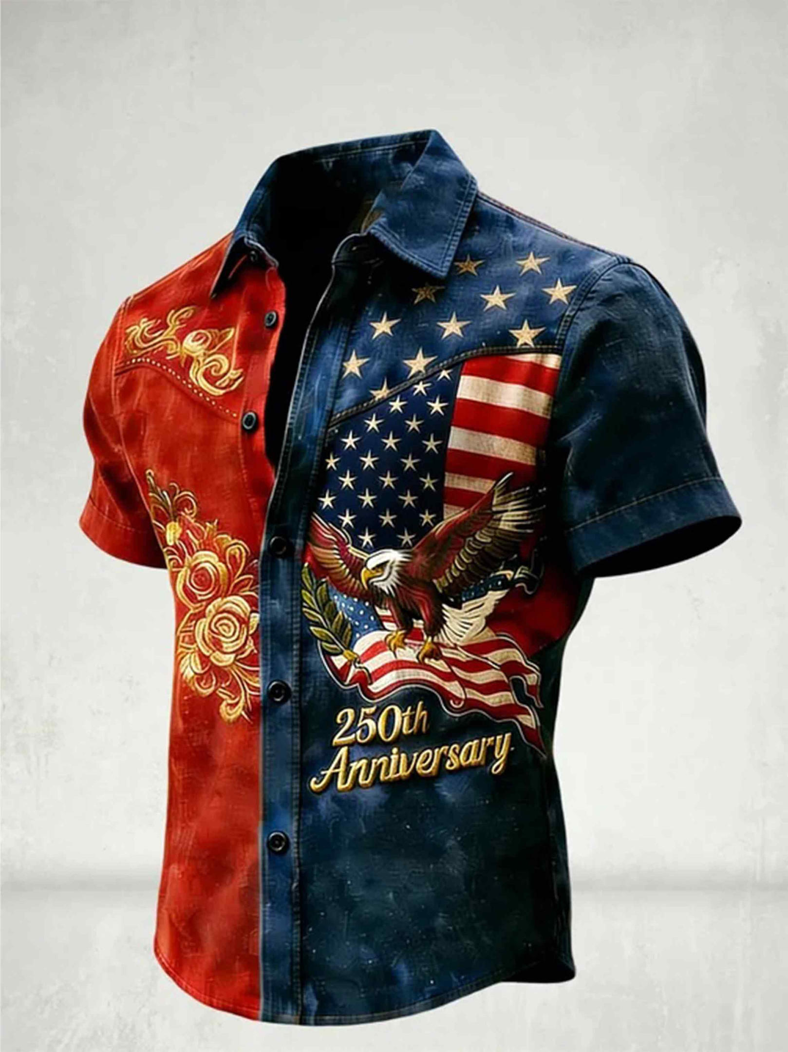 Vintage 250th Anniversary Button Shirt 4Th Of July Apparel Gift For Patriots
