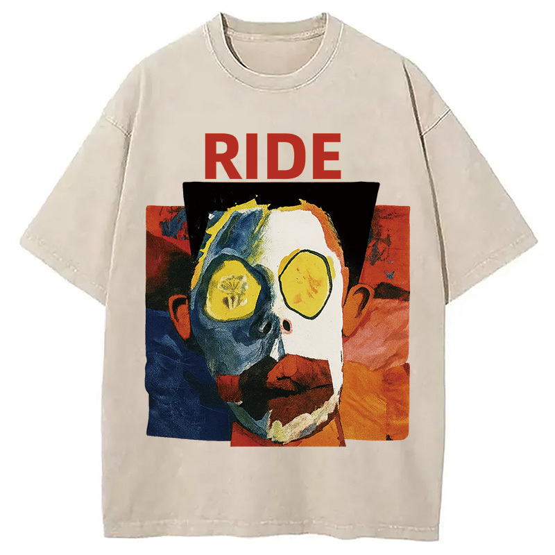 Vintage 90's Ride Going Blank Again Washed T-Shirt Cool Graphic Tee For Men Women Gifts For Best Friend