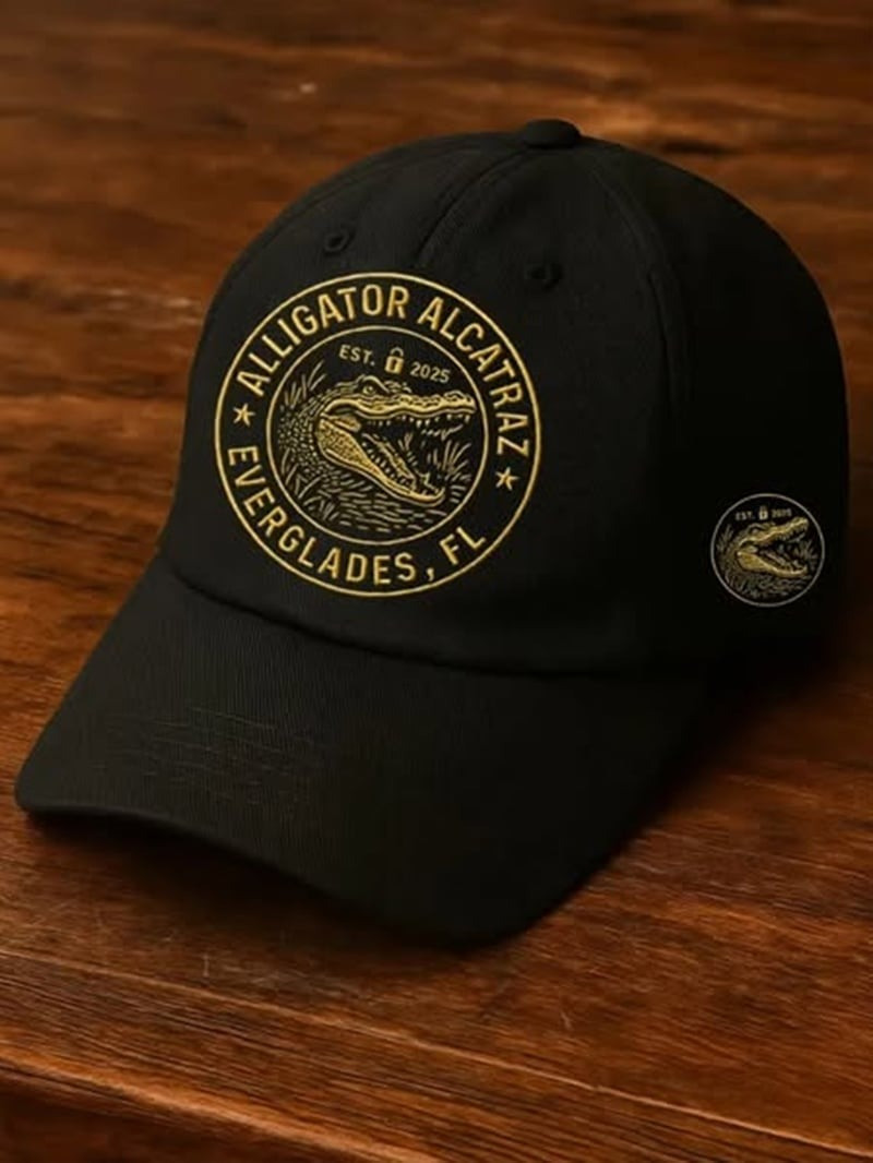 Vintage Alligator Alcatraz Everglades Florida Est 2025 Print Hat