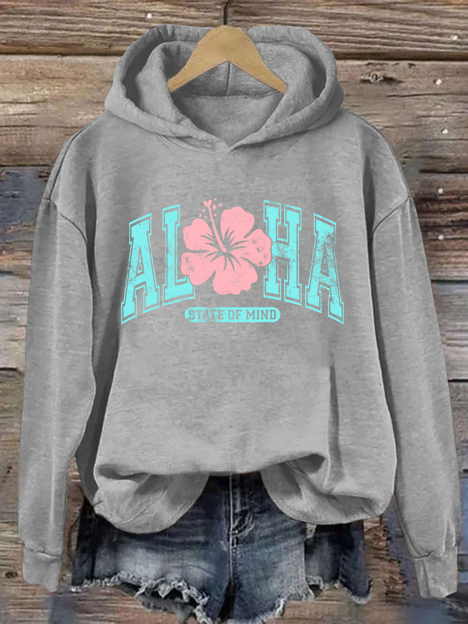Vintage Aloha Hoodie Trendy Fashion Funny Hooded Sweatshirt Unique Present Ideas
