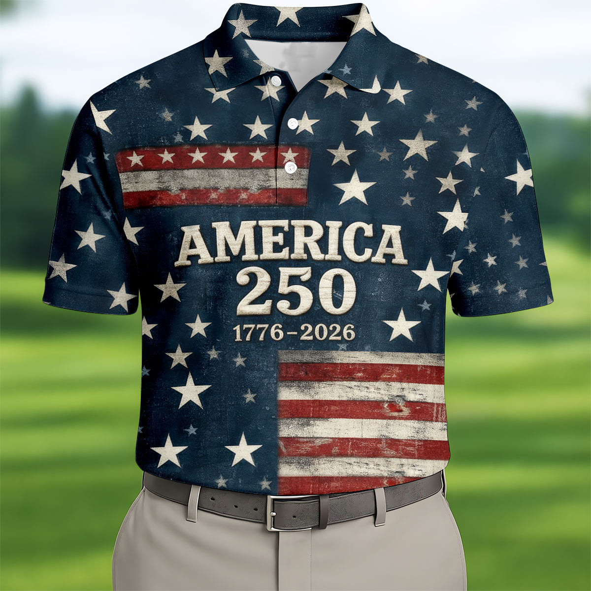 Vintage America 250 Golf Polo Shirt Mens Golf Attire Great Golf Gifts For Men