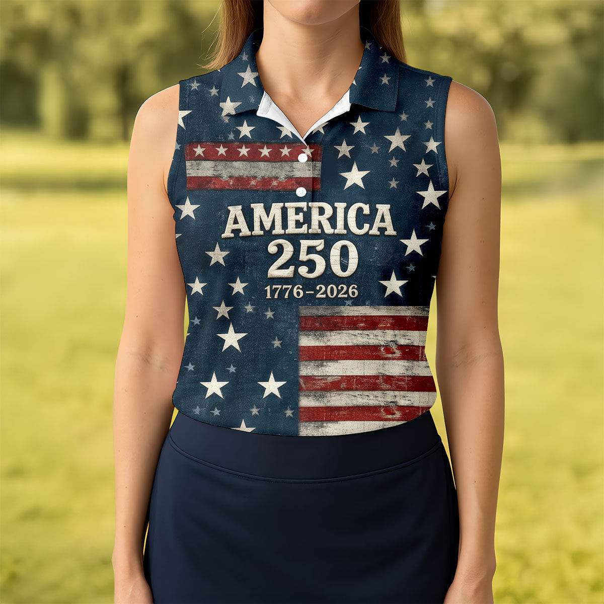 Vintage America 250 Sleeveless Polo Shirt Womens Golf Clothes Good Golf Presents