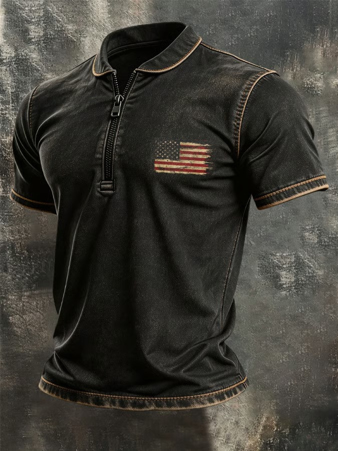 Vintage America 250 Years Zip Polo Shirt Fourth Of July Clothes Gift Ideas