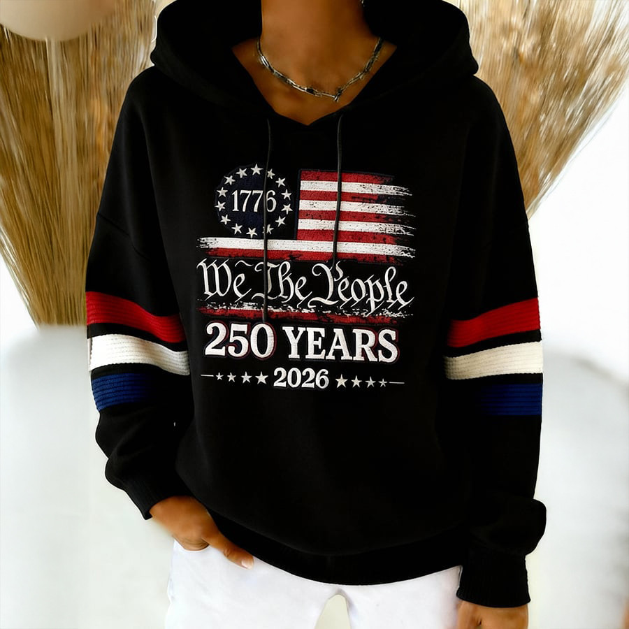 Vintage America 250th Anniversary 1776 2026 Faith Hoodie Fourth Of July Hooded Sweatshirt