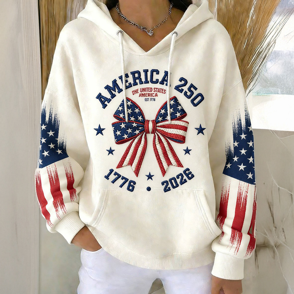 Vintage America 250th Anniversary 1776 2026 Hoodie July 4 Outfits Present For Patriots