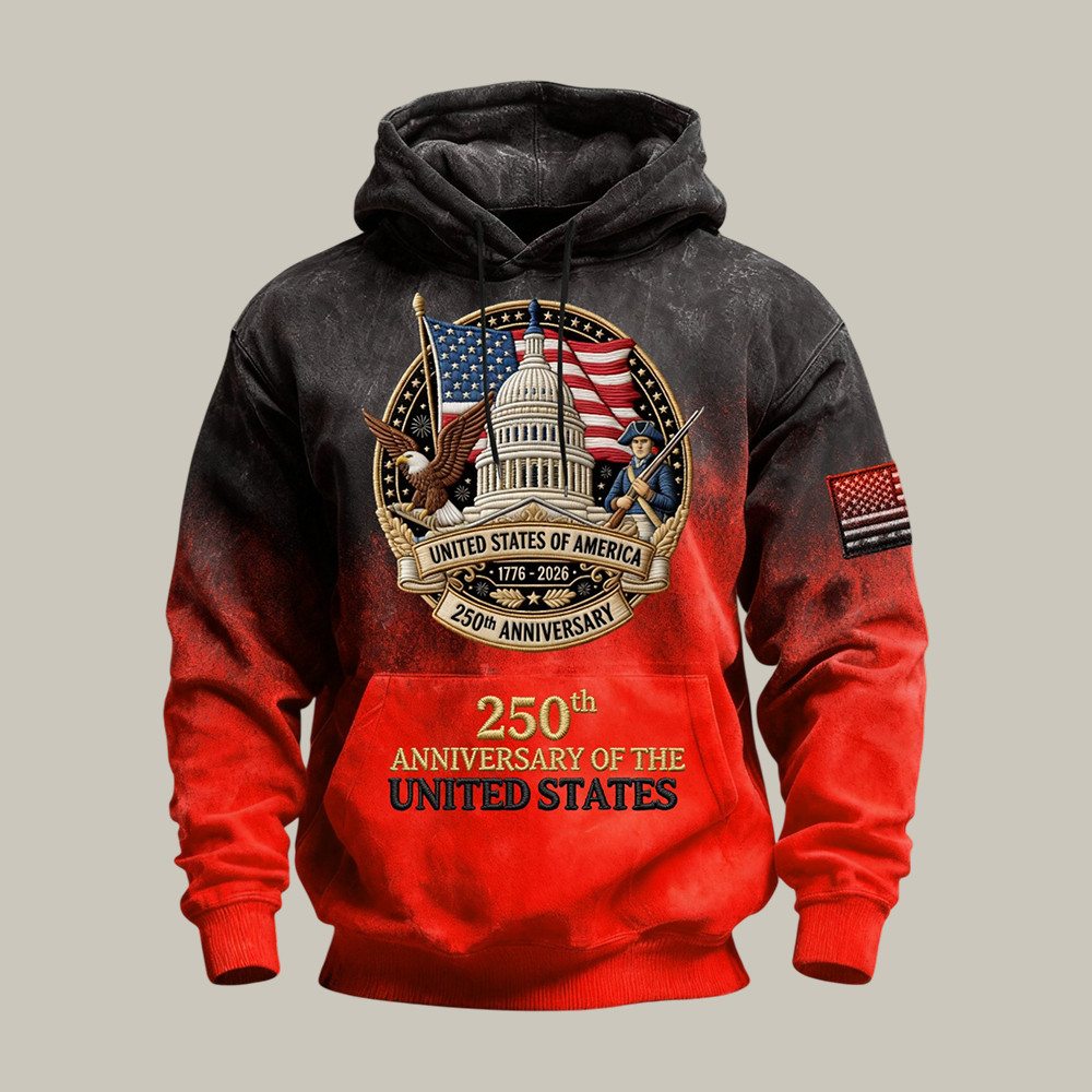 Vintage America 250th Anniversary Hoodie 1776 2026 Merch Present For America's Birthday