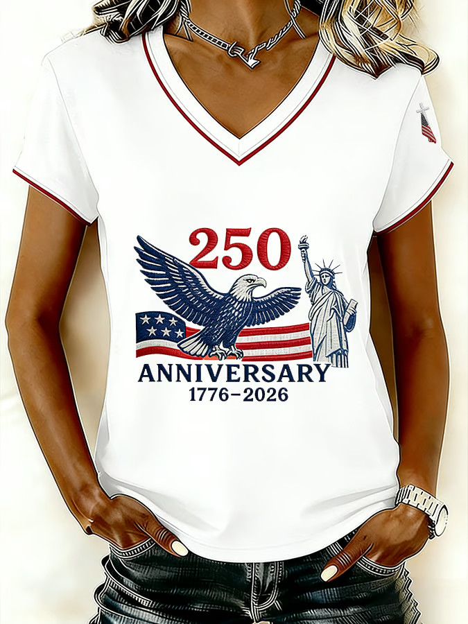Vintage America 250th Anniversary V-Neck T-Shirt We The People 250 Years Of Freedom Shirts Vintage America 250th Anniversary V-Neck T-Shirt We The People 250 Years Of Freedom Shirts