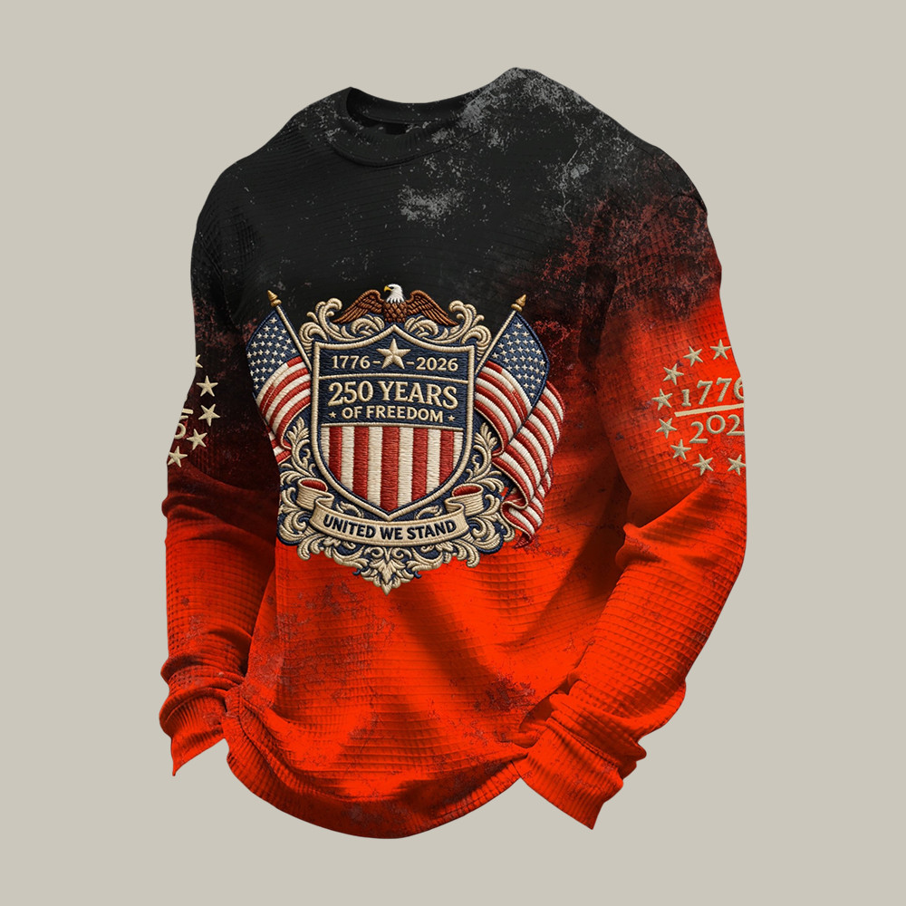 Vintage American 250 Years 1776 2026 Long Sleeve Shirt America's Birthday Apparel Gift For Men