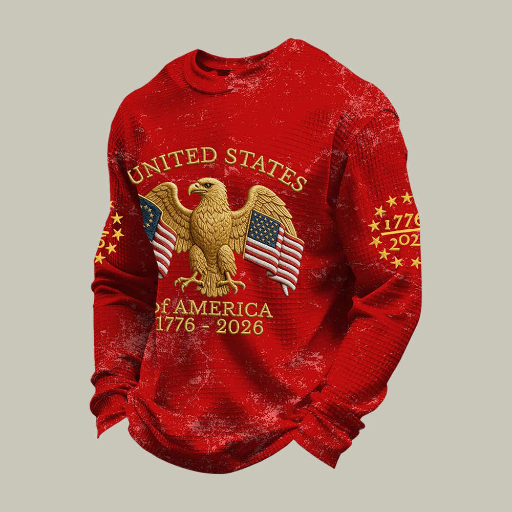 Vintage American Flag 1776 2026 Long Sleeve Shirt America's Birthday Apparel July 4h Gift