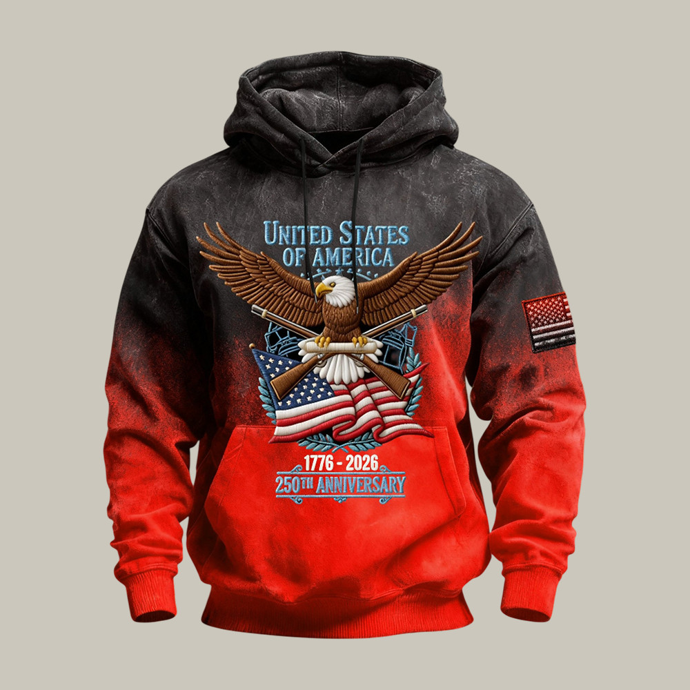 Vintage American Flag 250Th Anniversary 1776 2026 Eagle Hoodie July 4 Outfits Gift For Him