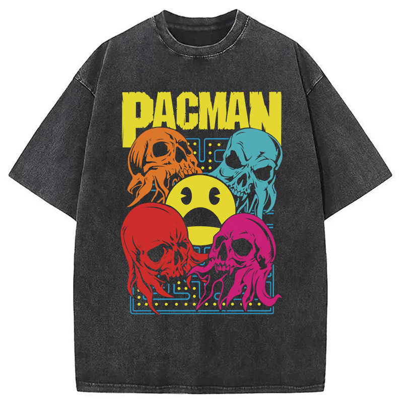 Vintage Arcade Game Washed T-Shirt Soft Comfortable Daily T Shirt Gifts For BFF