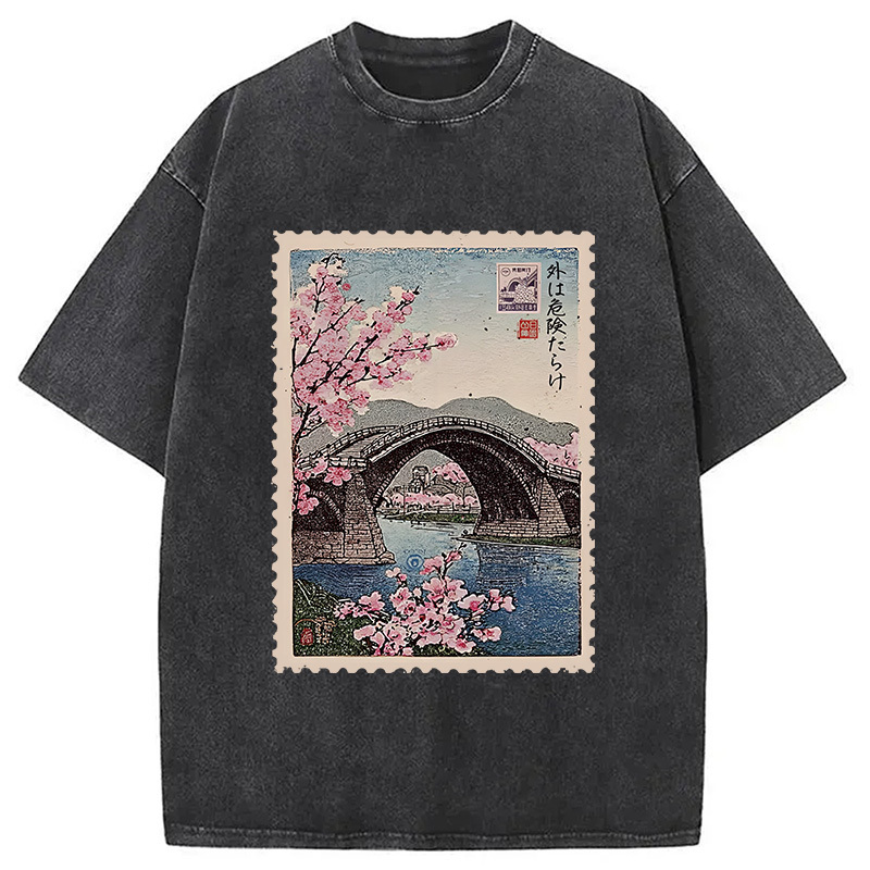 Vintage Attraction Stamp Washed T-Shirt Classic Graphic Fashion Tee Gifts For Friends Vintage Attraction Stamp Washed T-Shirt Classic Graphic Fashion Tee Gifts For Friends