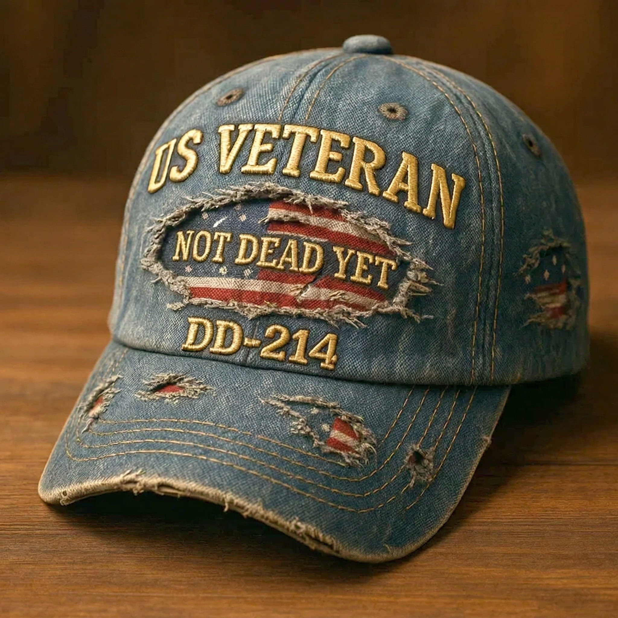 Vintage Baseball Hat DD214 Not Dead Yet Veteran Military Humor Fathers Day Gift for Him