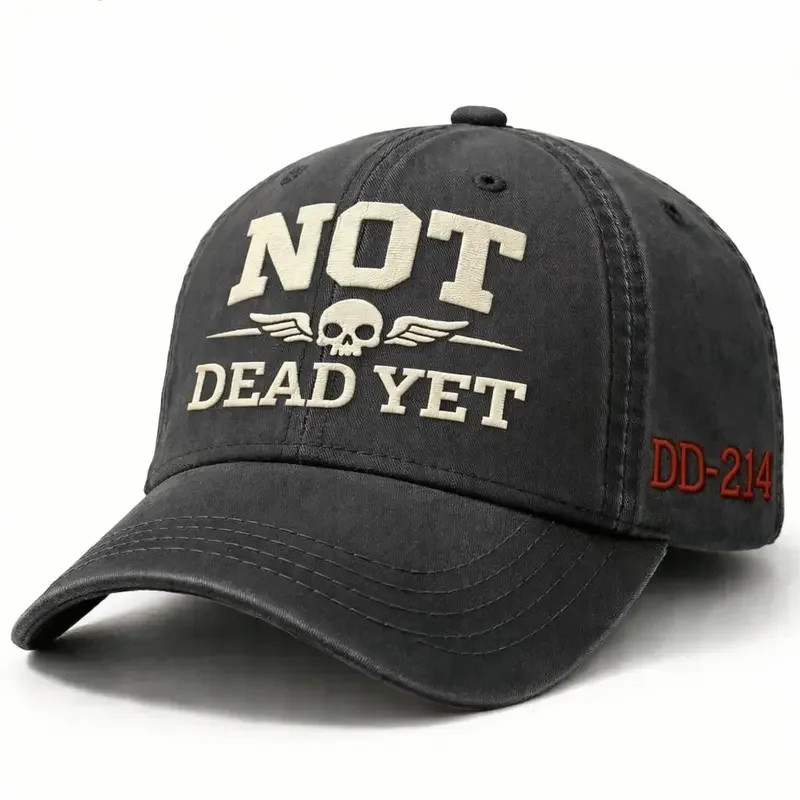 Vintage Baseball Hat Not Dead Yet Veteran DD214 Distressed Military Fathers Day Gift for Him