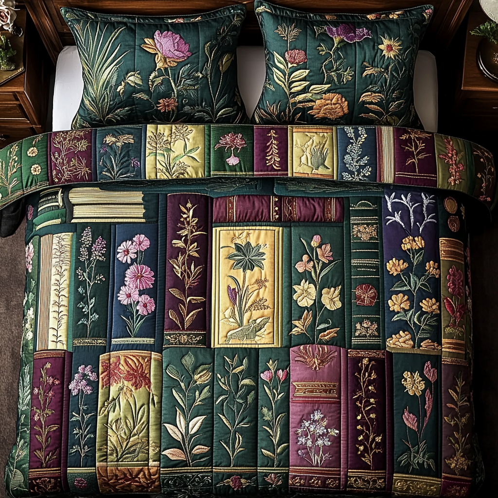 Vintage Bloom Quilted Bedding Set Bedspread Set Best Book Lovers Gifts For Dad