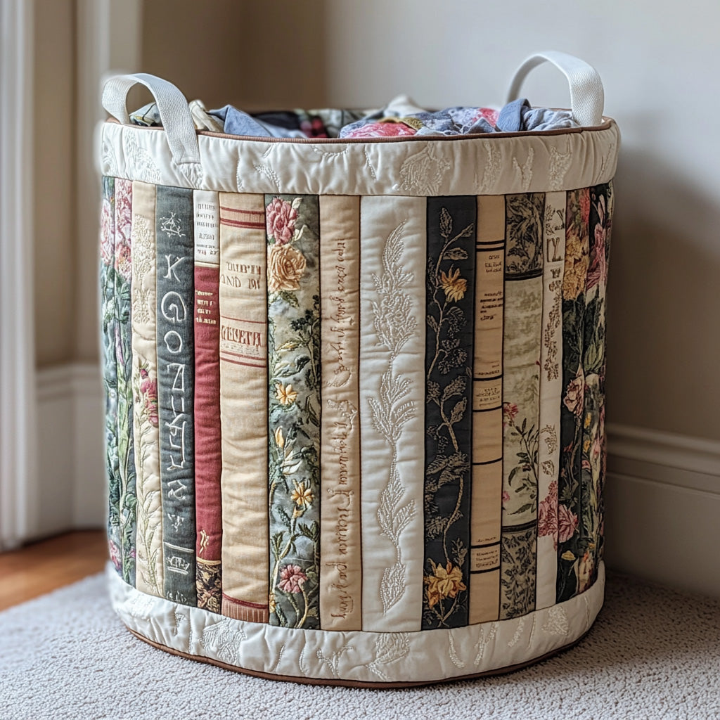 Vintage Bloom Quilted Laundry Basket Holiday Gift For Laundry Lovers