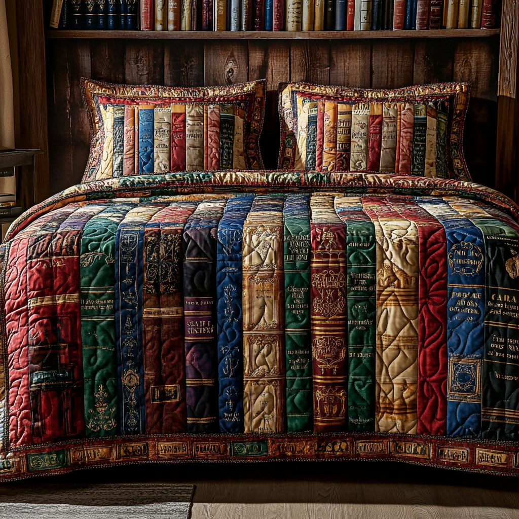 Vintage Books Quilted Bedding Set Best Bed Sheet Set Book Themed Birthday Gifts
