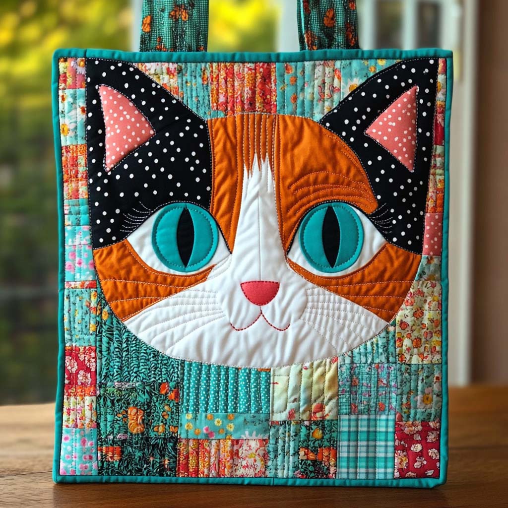 Vintage Calico Cutie Quilted Tote Bag Christmas Presents For Mum