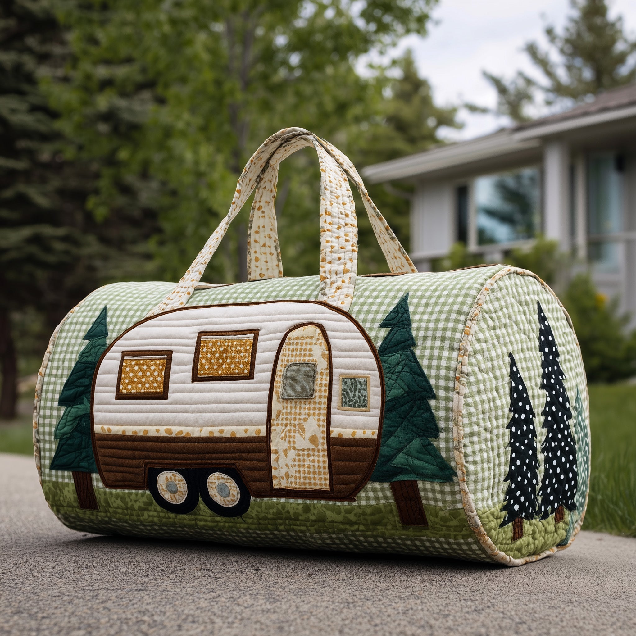 Vintage Camping Trailer Quilted Duffle Bag Gftoyc97 Gift For Kids