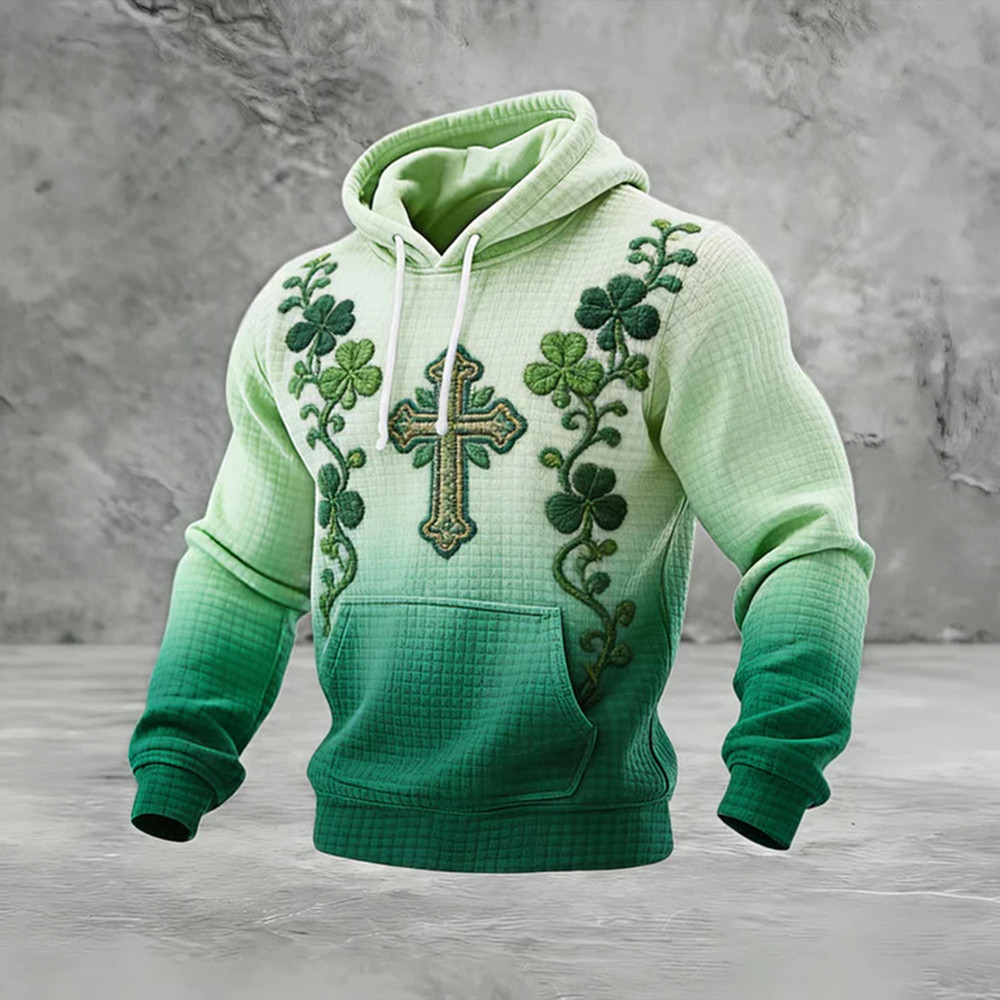 Vintage Celtic Cross St Patrick's Day Hoodie Saint Patrick's Day 2026 Hooded Sweatshirt