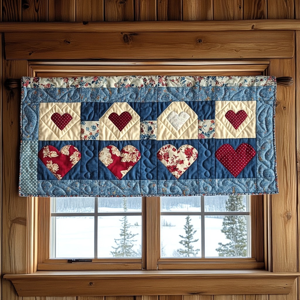 Vintage Charm Quilted Valance Outdoor Entryway Decor Valentine'S Day Gifts For Her