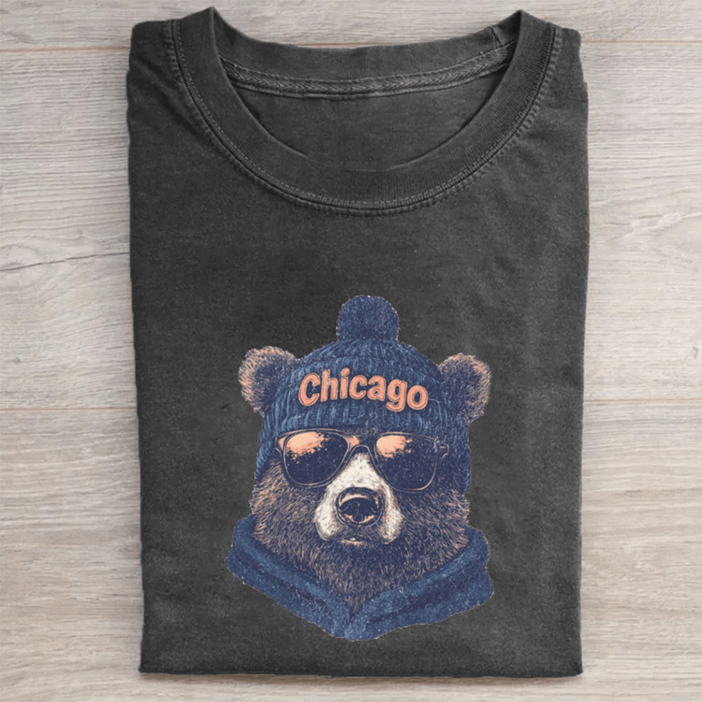 Vintage Chicago Football Mascot T-Shirt Game Day Apparel Unique Presents For Football Fans