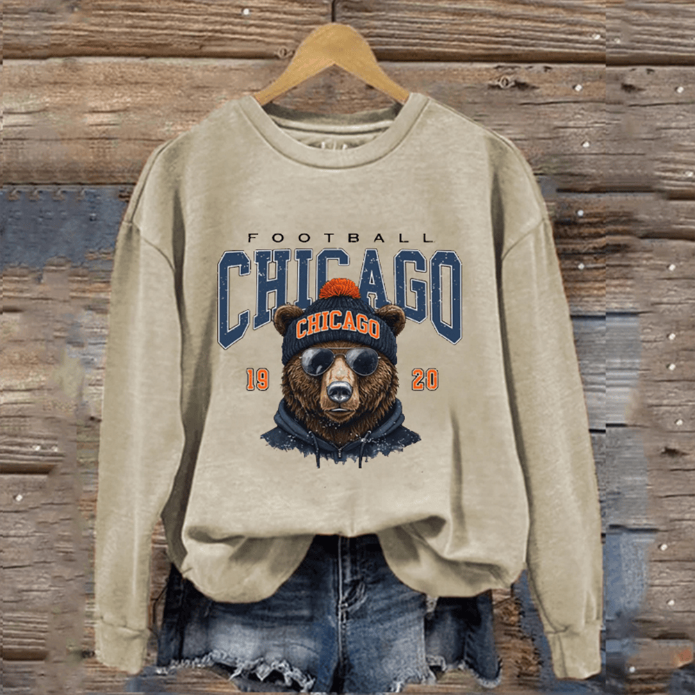 Vintage Chicago Football Sweatshirt Game Day Clothes Great Gifts For Football Players