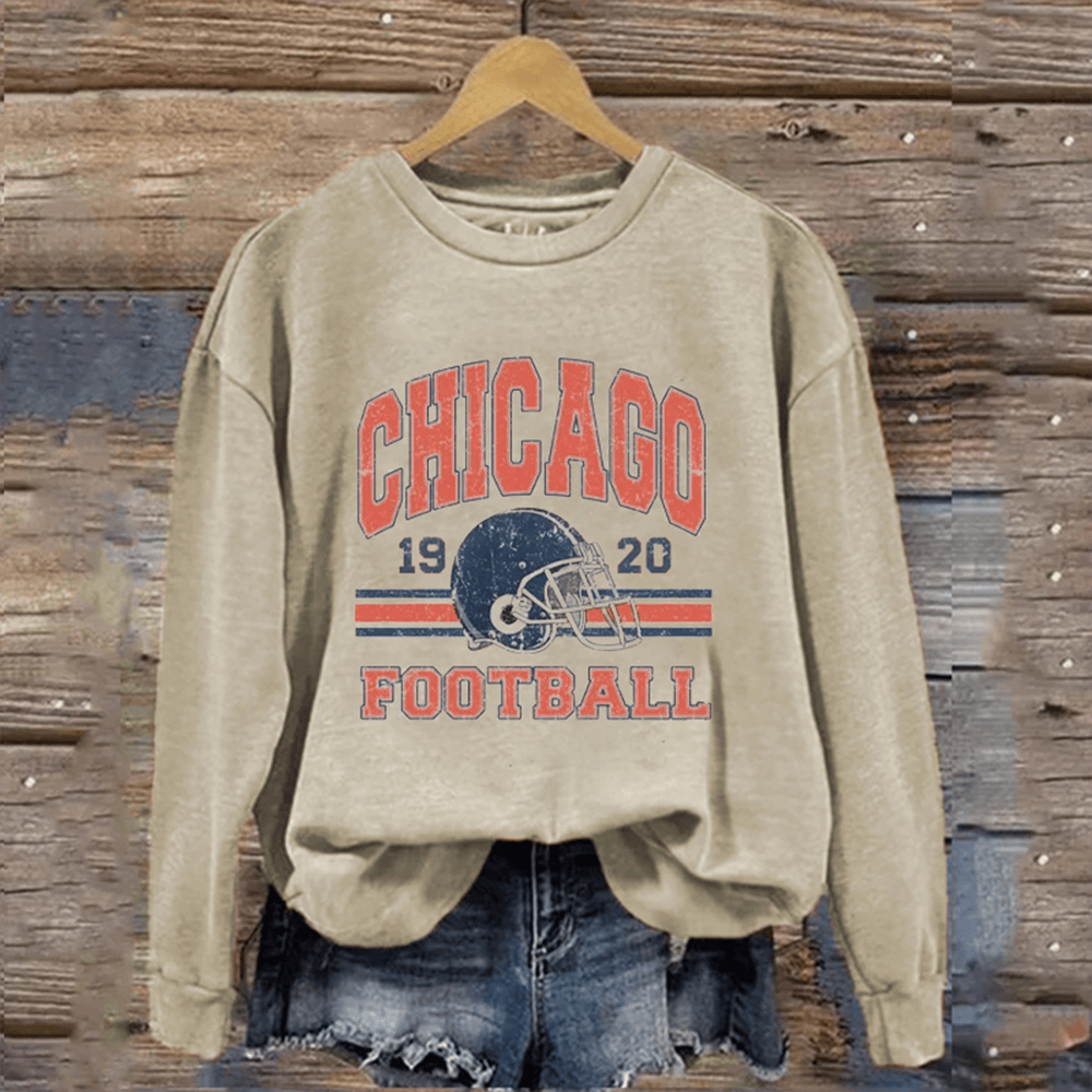 Vintage Chicago Football Sweatshirt Game Day Gifts For Boyfriend Football Player