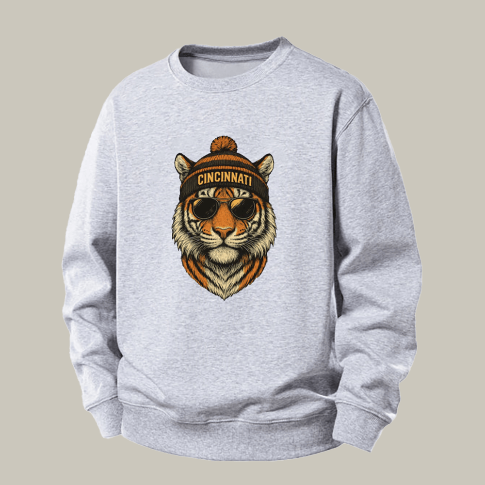 Vintage Cincinnati Football Mascot Sweatshirt Game Day Gifts For Boyfriend Football Player