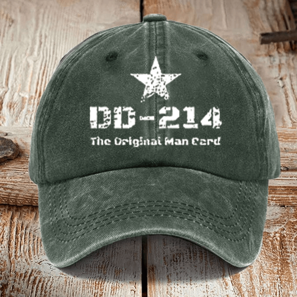 Vintage DD 214 The Original Card Hat Patriotic Veteran Baseball Cap Great Gifts For Veterans