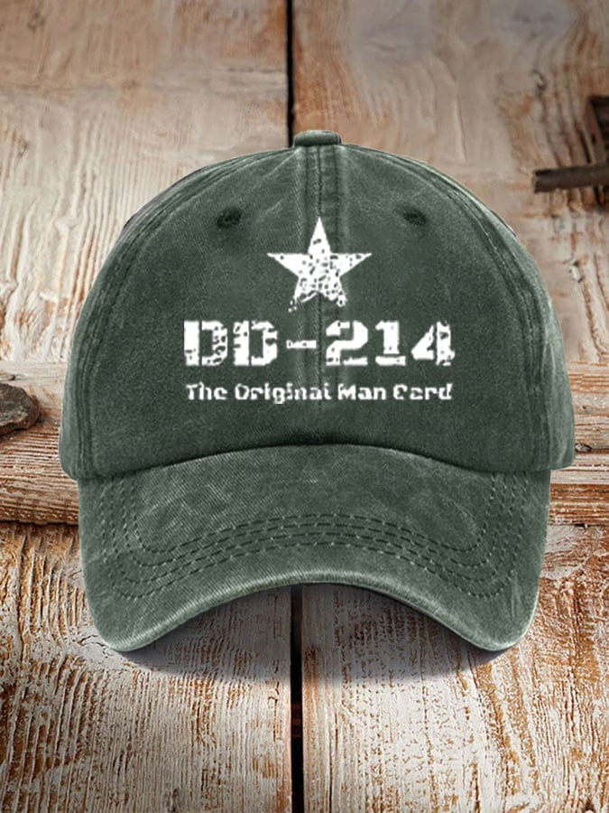 Vintage DD 214 The Original Card Hat Veteran Cap Patriotic Presents For Father