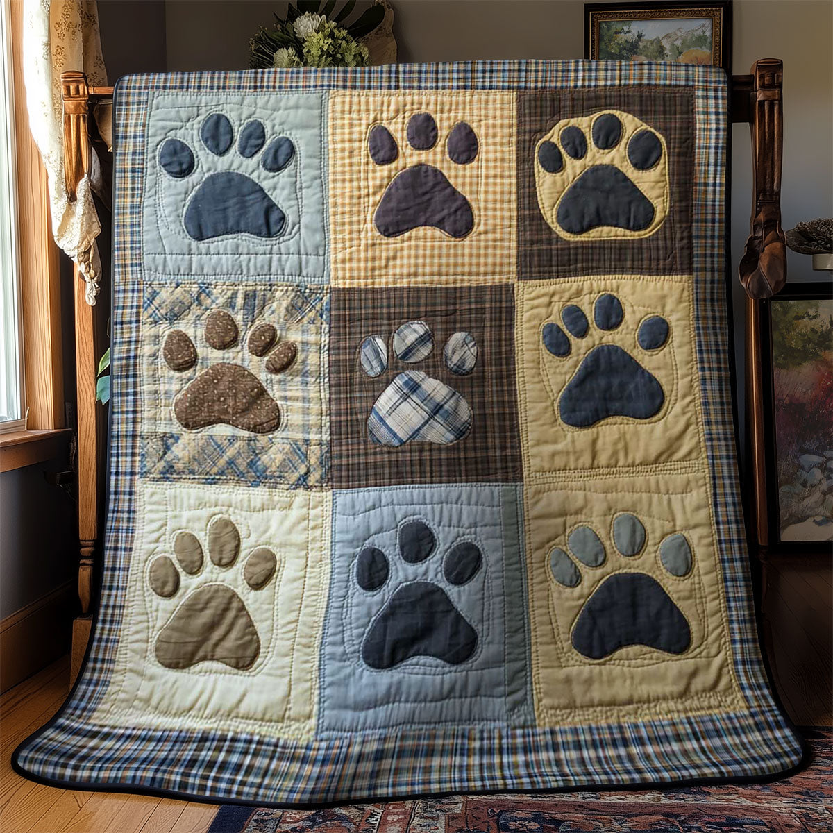Vintage Dog Prints Quilt Blanket Sofa Throws Cute Gifts For Dog Lovers Owners