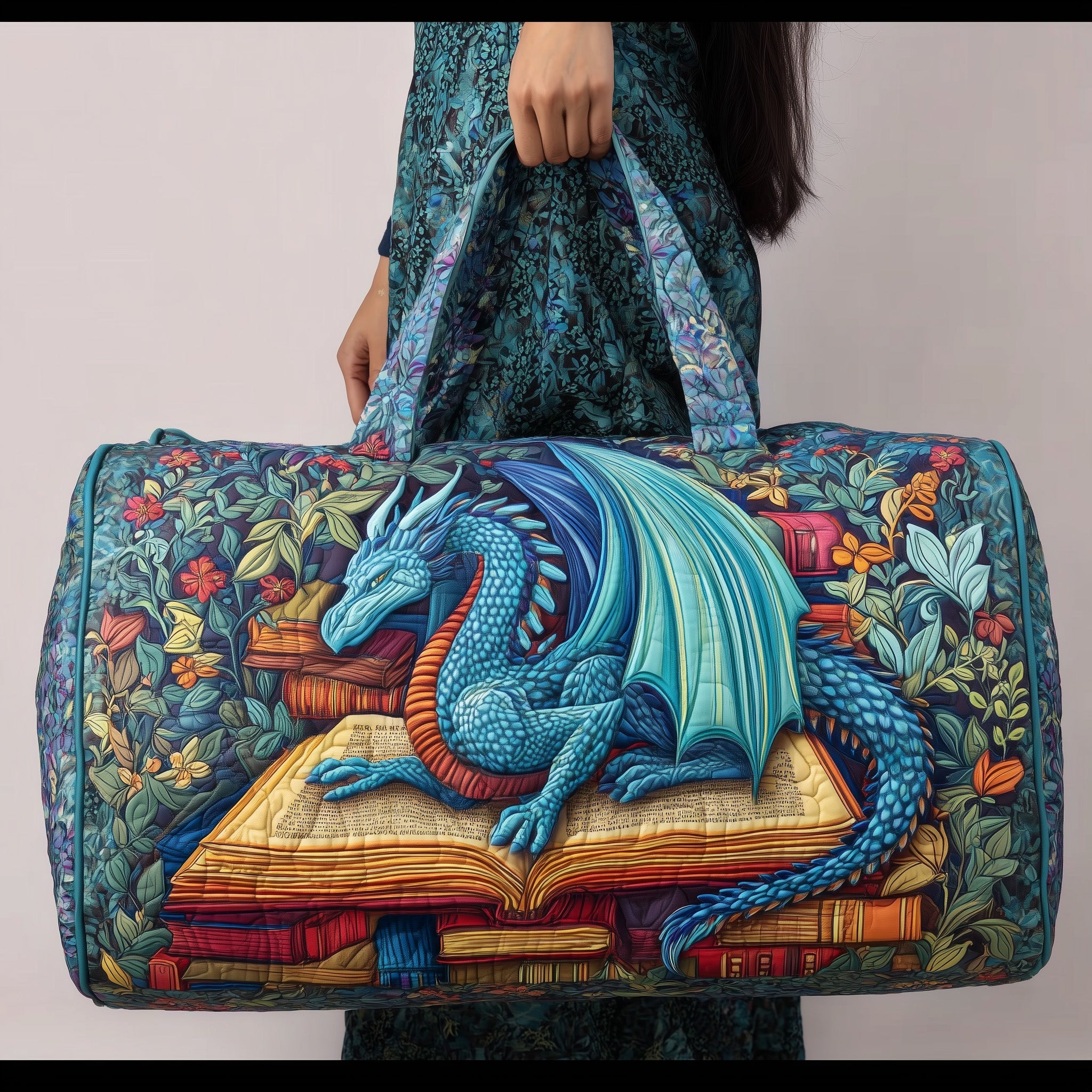 Vintage Dragon Quilted Duffle Bag Gift For Family