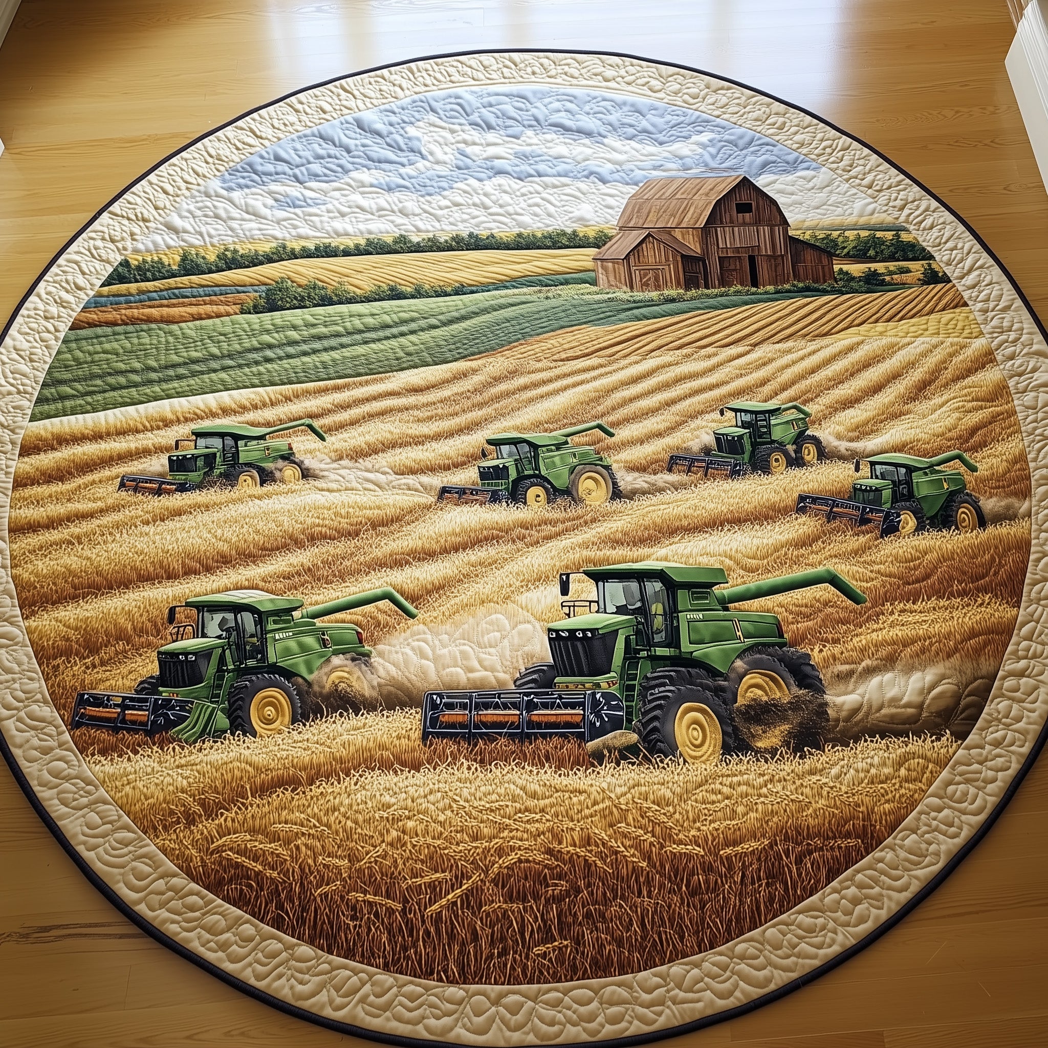 Vintage Farm Dreams Quilted Round Mat Gftohd7636 Halloween Gift