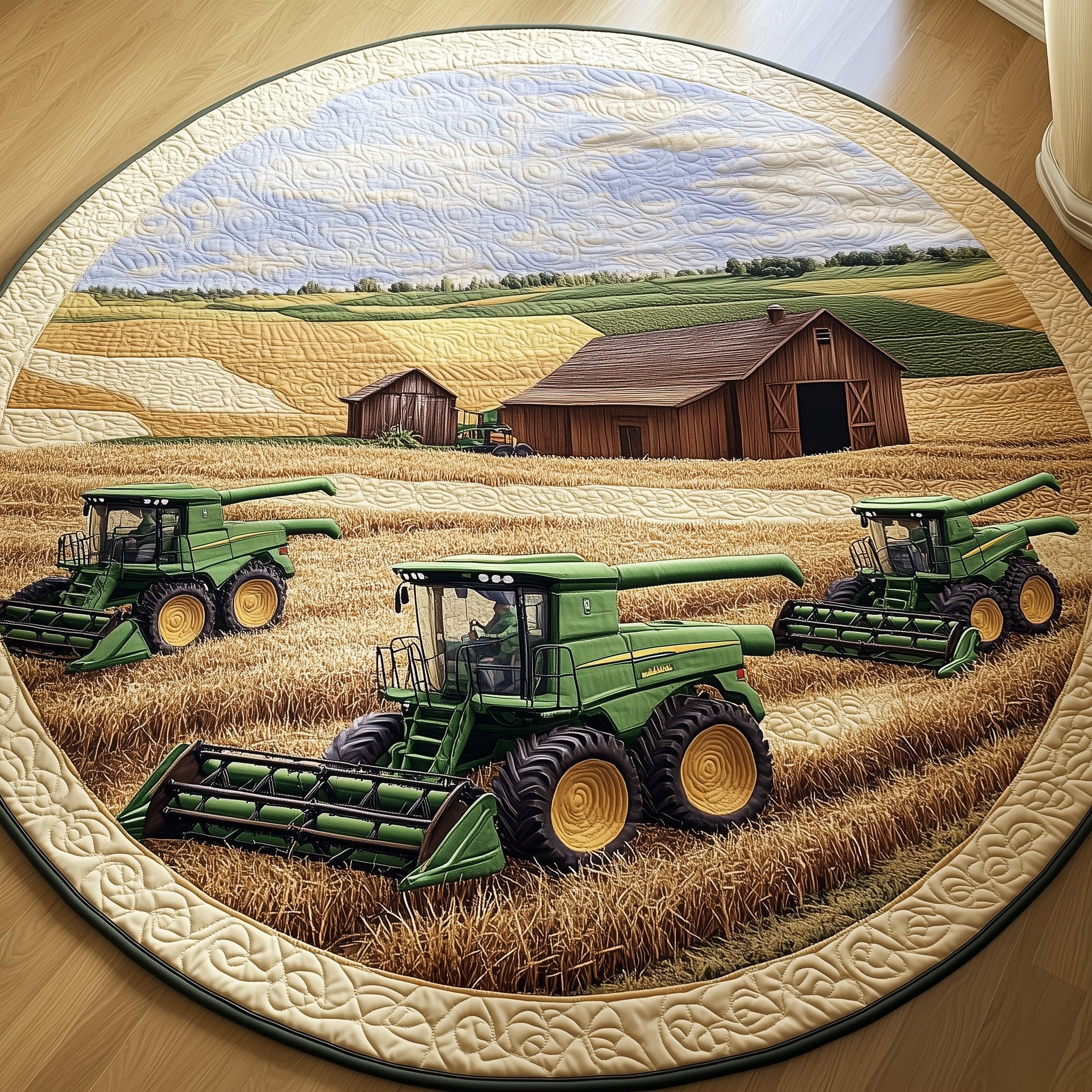 Vintage Farm Dreams Quilted Round Mat Gftohd7639 Halloween Gift