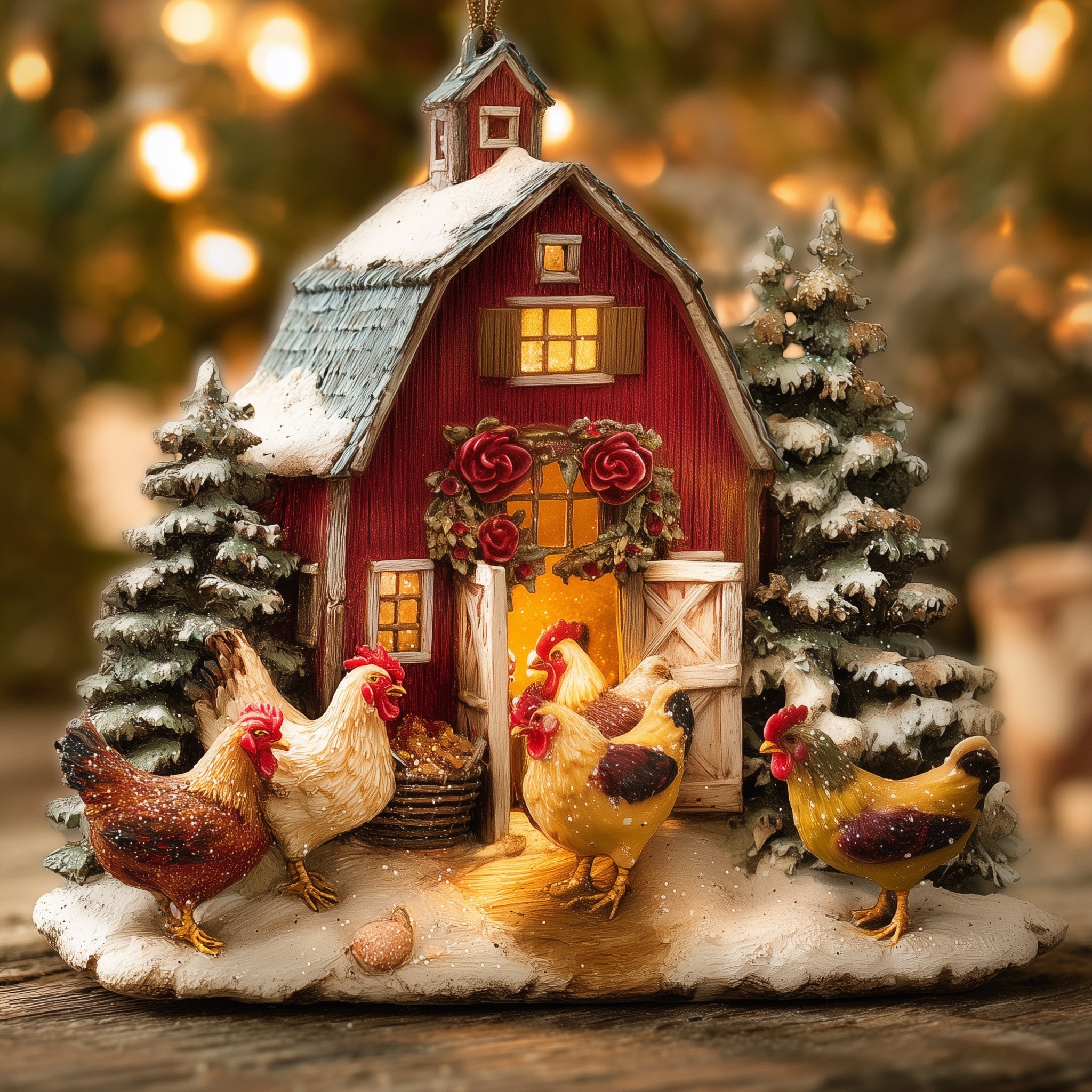Vintage Farmhouse Acrylic Ornament Family Christmas Ornament