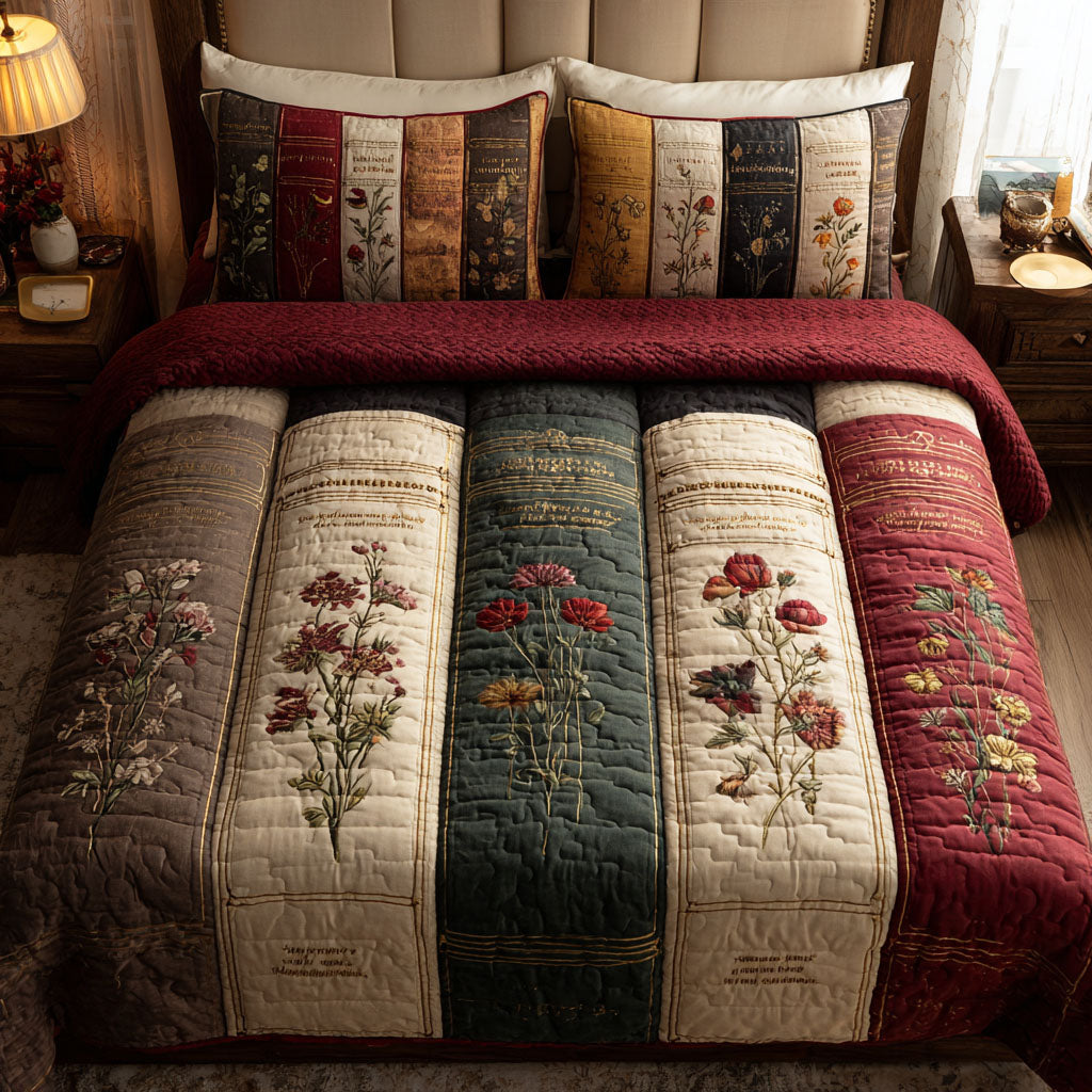 Vintage Garden Quilted Bedding Set Duvet Cover Bed Sheet Set Unusual Book Gifts Items