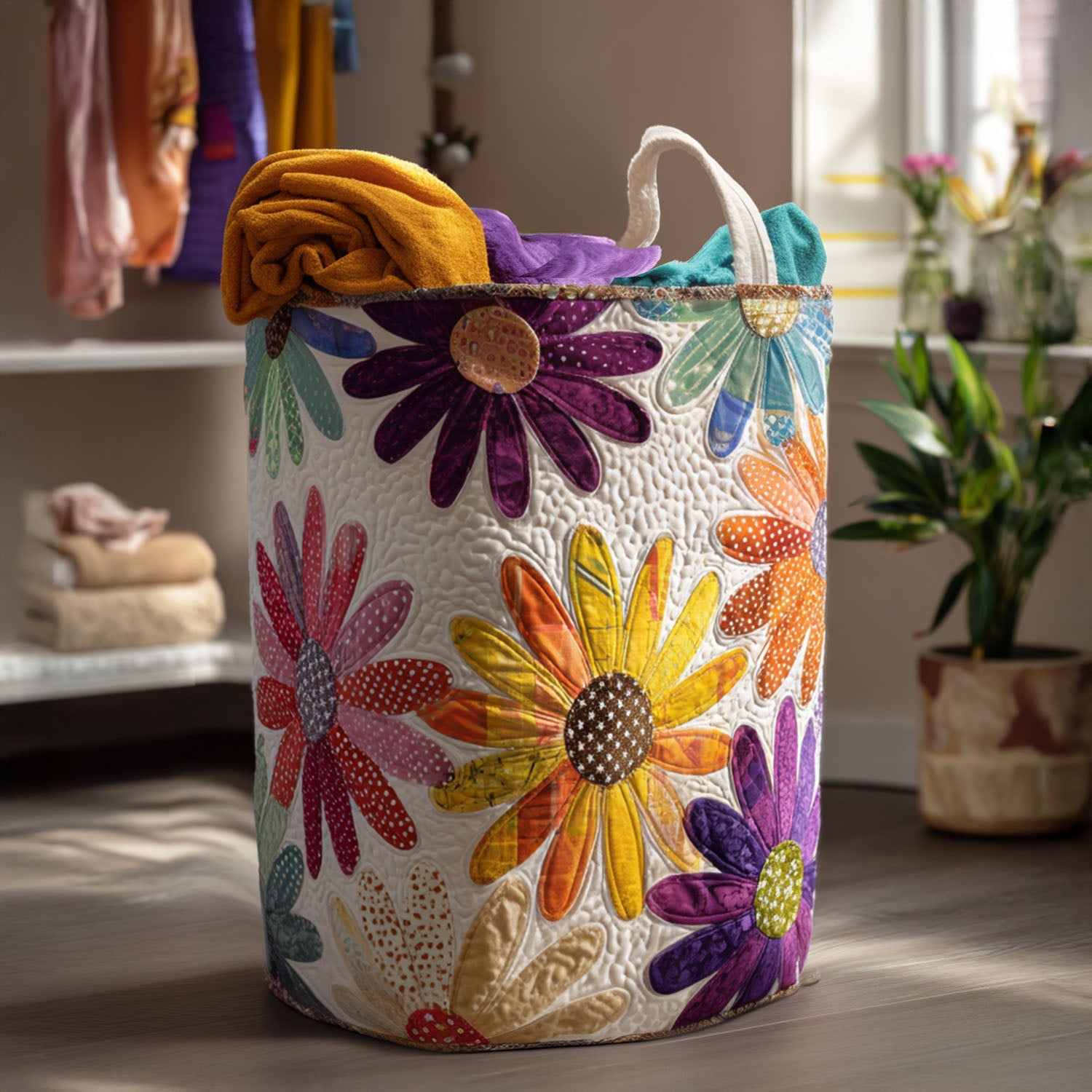 Vintage Garden Quilted Laundry Basket Perfect Gift For Your House