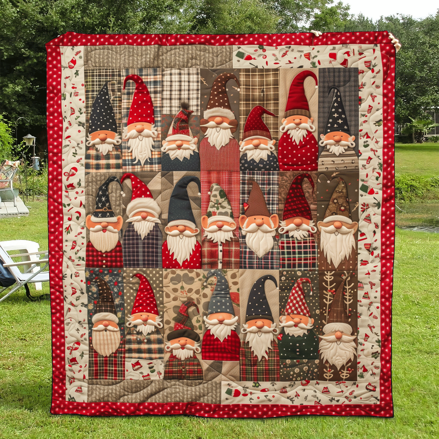 Vintage Gnome Quilted Blanket Christmas Gifts For My Wife