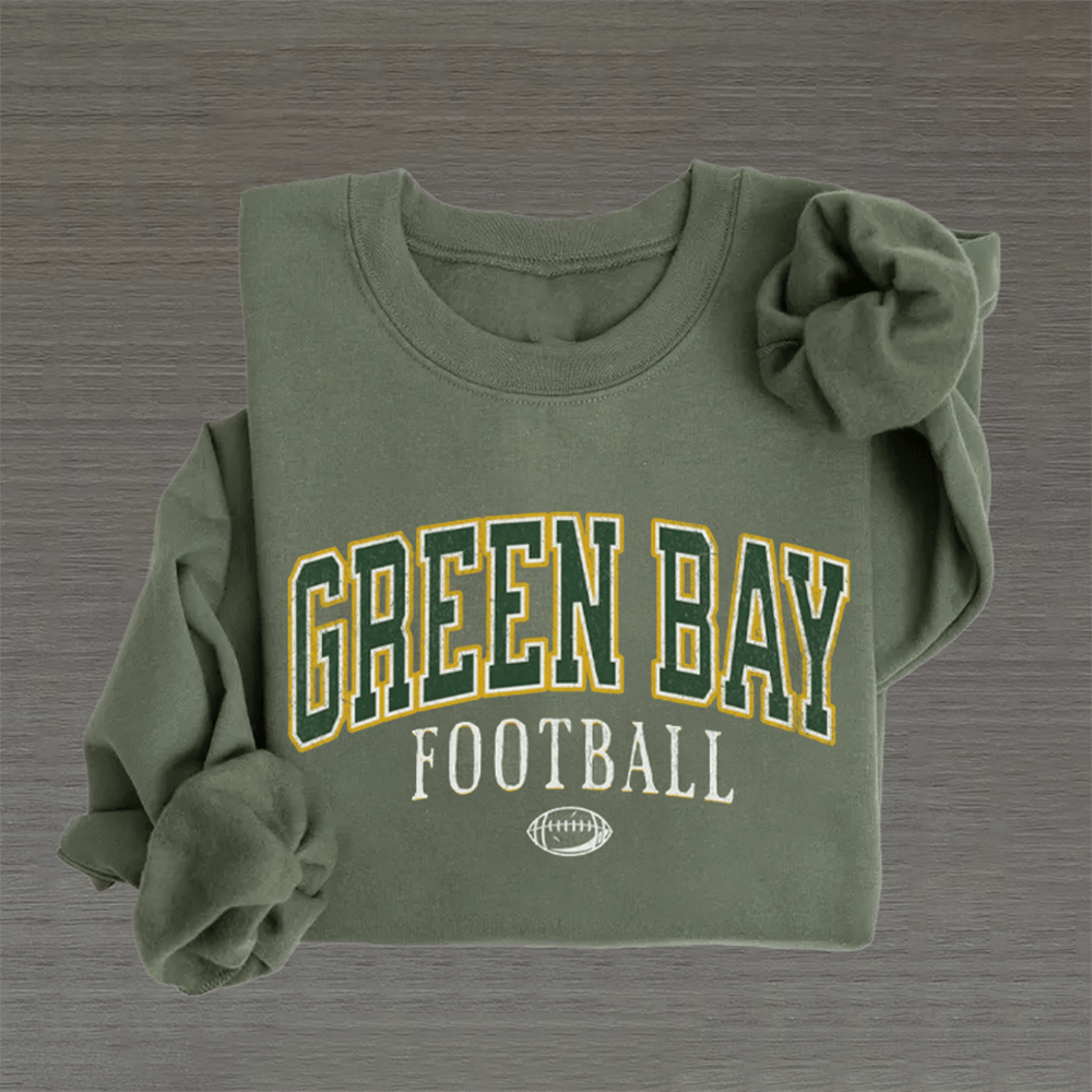 Vintage Green Bay Football Sweatshirt Game Day Gifts For Girlfriend Football Player