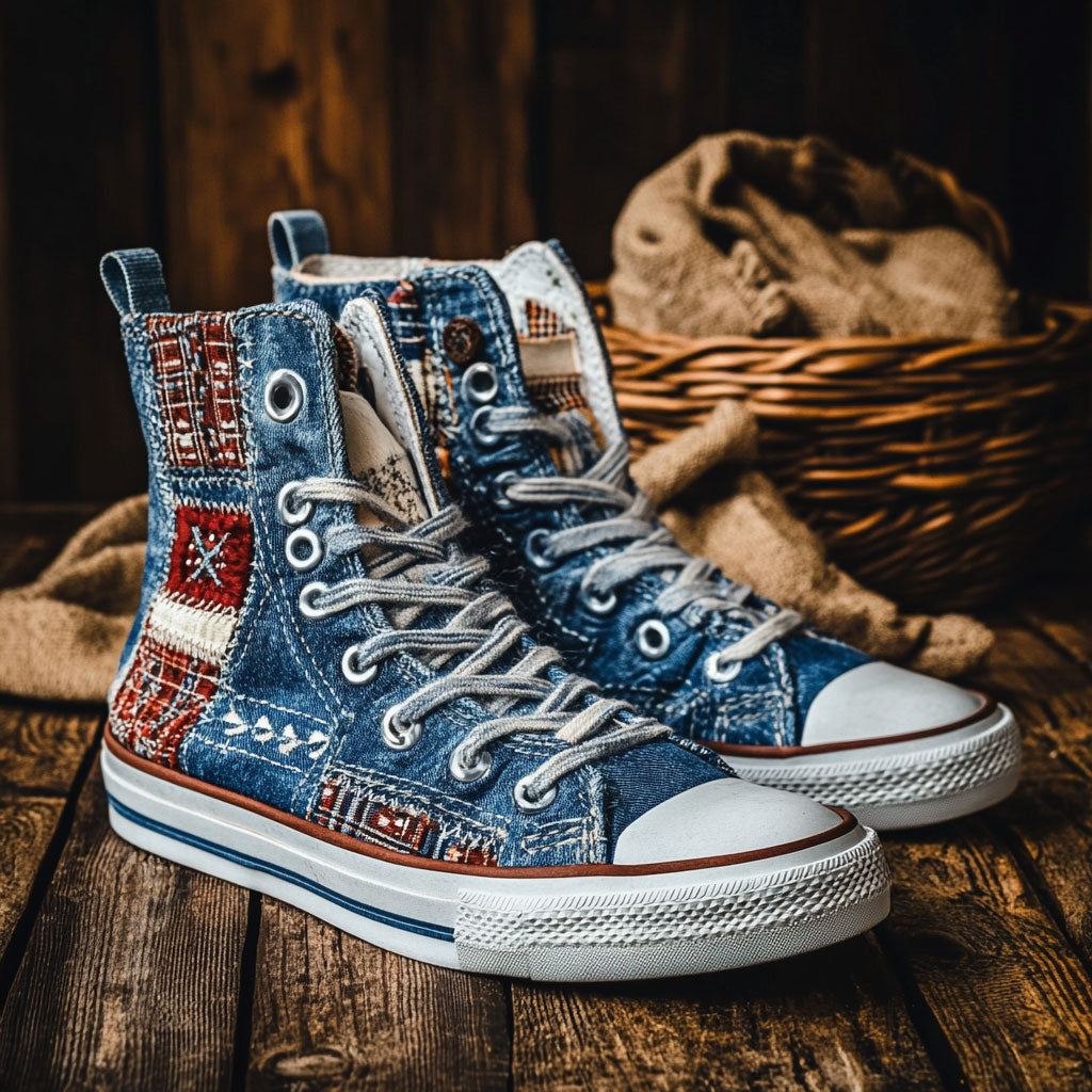 Vintage Grind Canvas High Tops Classic Merch Look