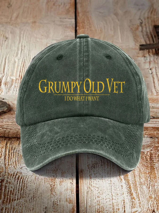 Vintage Grumpy Old Vet Hat I Do What I Want Veteran Cap Tribute Gift Ideas