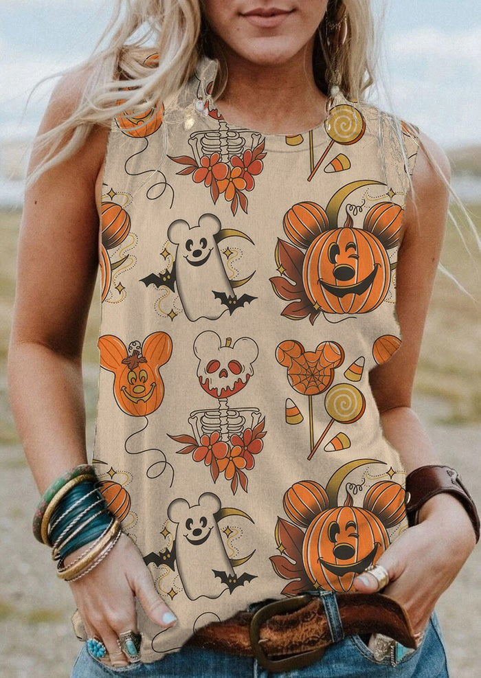Vintage Halloween Autumn Tank Top Pumpkin Outfit For Women Halloween Gifts Vintage Halloween Autumn Tank Top Pumpkin Outfit For Women Halloween Gifts
