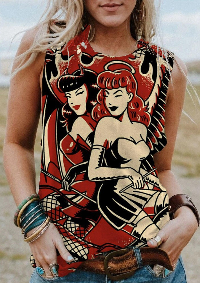 Vintage Halloween Gothabilly Tank Top Halloween Tops For Ladies Gifts For Music Lovers