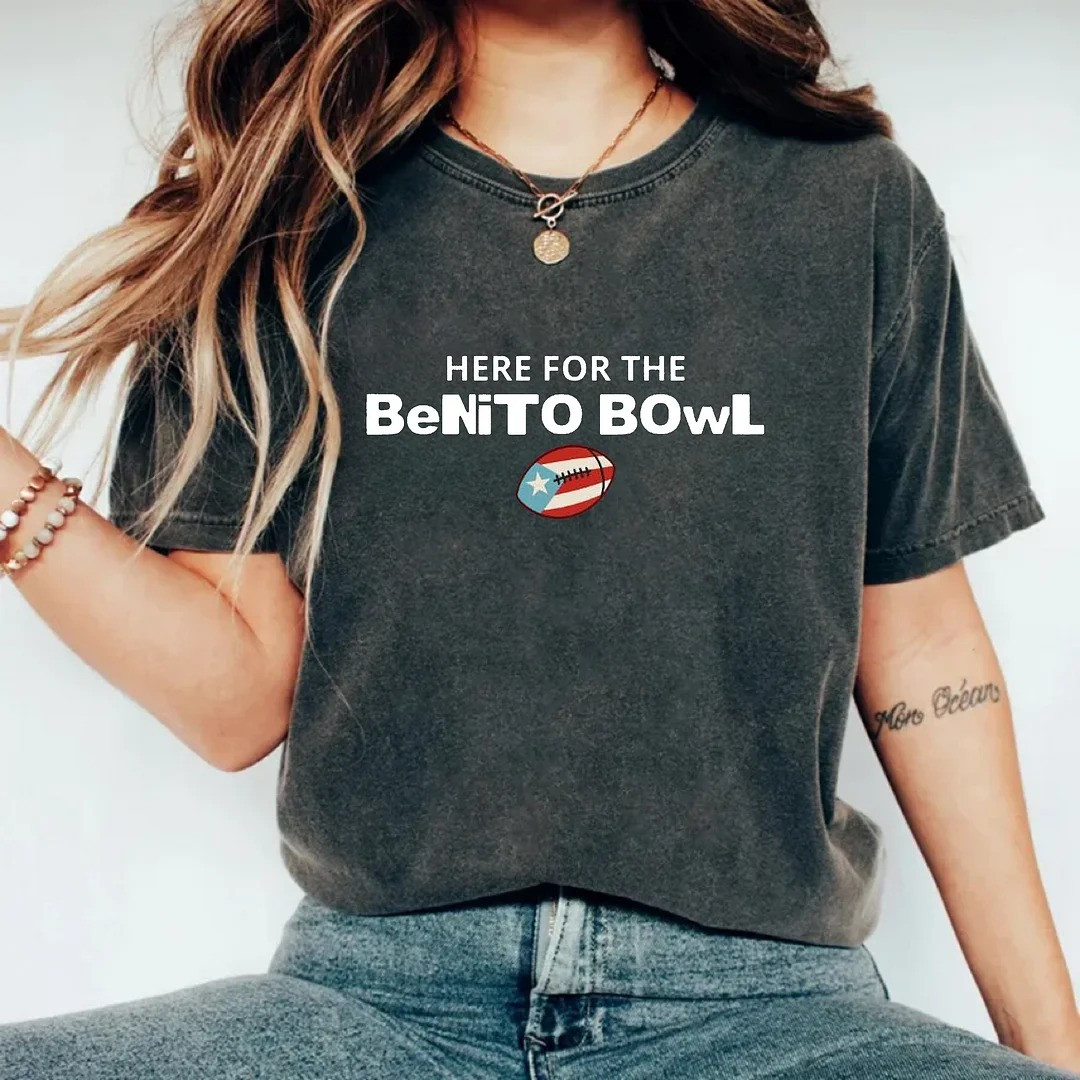 Vintage Here For Benito Bowl Bad Bunny Tee Super Bowl 2026 Retro Fan Gear Gift Ideas