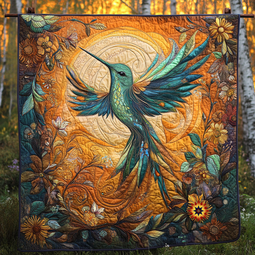 Vintage Hummingbird Xmas Quilted Blanket Blanket Coolf Gifts For Grandma