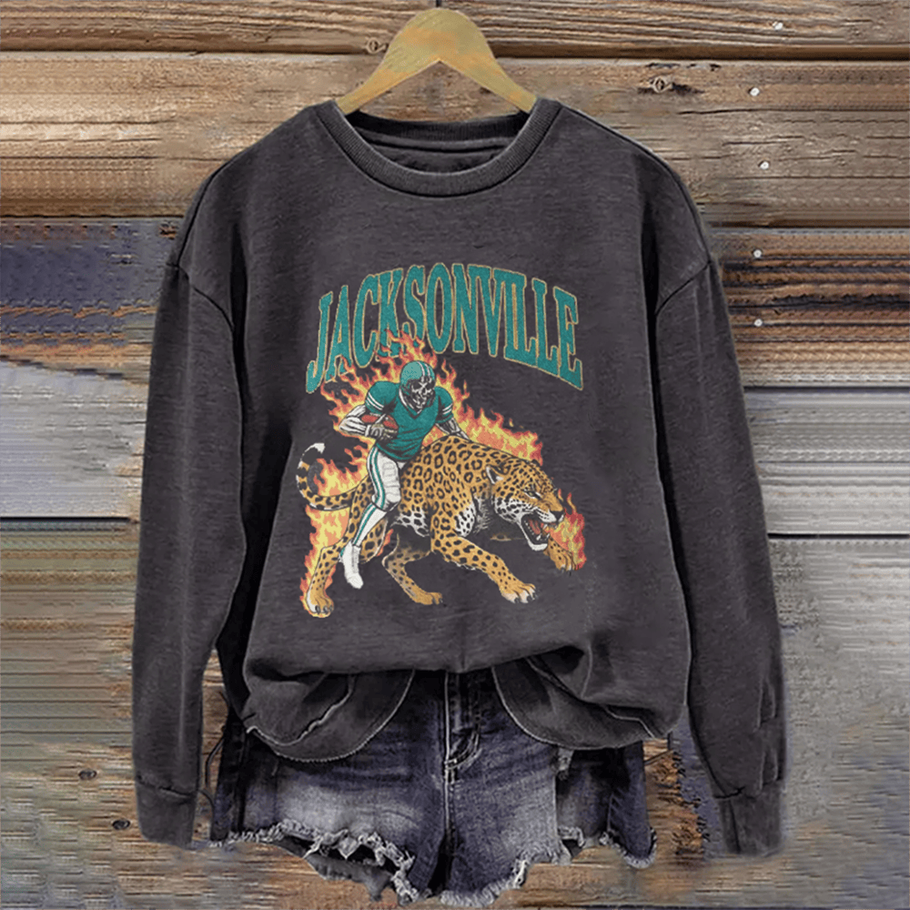 Vintage Jacksonville Football Sweatshirt Game Day Apparel Best Football Presents